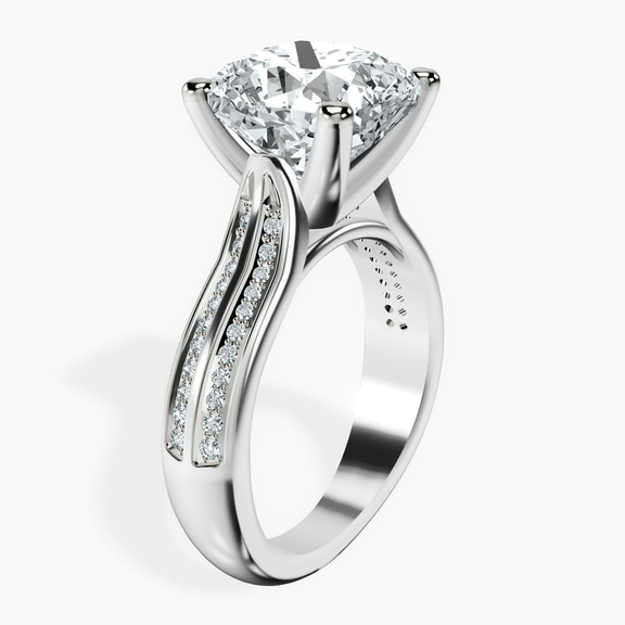 Platinum Sandra Side Stone Lab Diamond Ring standing product image one