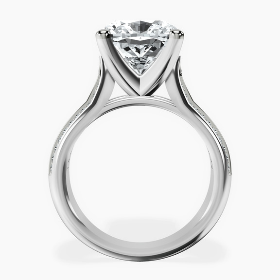 Platinum Sandra Side Stone Lab Diamond Ring side right image one
