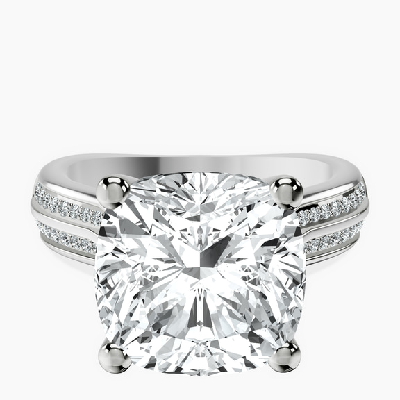 Platinum Sandra Side Stone Lab Diamond Ring front image
