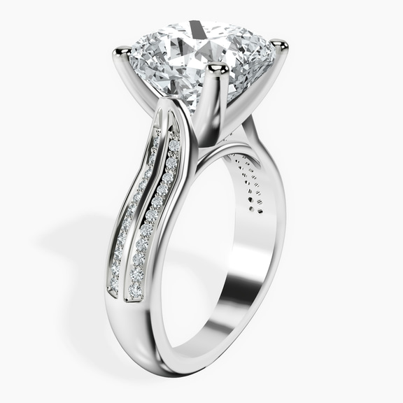Platinum Sandra Side Stone Lab Diamond Ring standing product image one