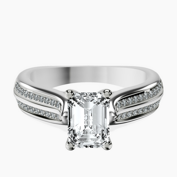 Platinum Sandra Side Stone Lab Diamond Ring front image