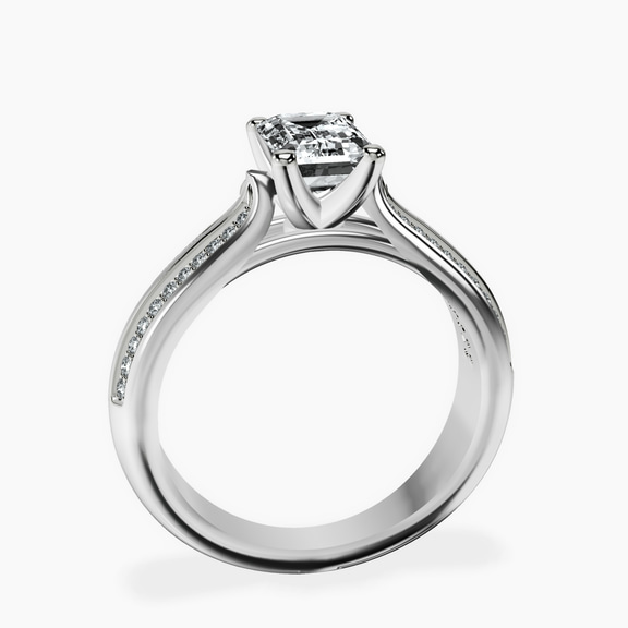 Platinum Sandra Side Stone Lab Diamond Ring side right image one