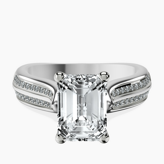 Platinum Sandra Side Stone Lab Diamond Ring front image