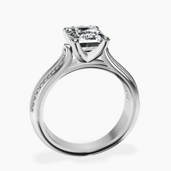Platinum Sandra Side Stone Lab Diamond Ring side right image one