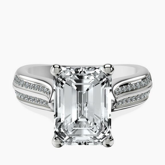 Platinum Sandra Side Stone Lab Diamond Ring front image
