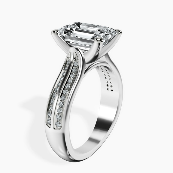 Platinum Sandra Side Stone Lab Diamond Ring standing product image one