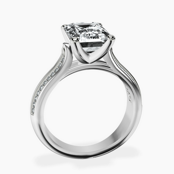 Platinum Sandra Side Stone Lab Diamond Ring side right image one