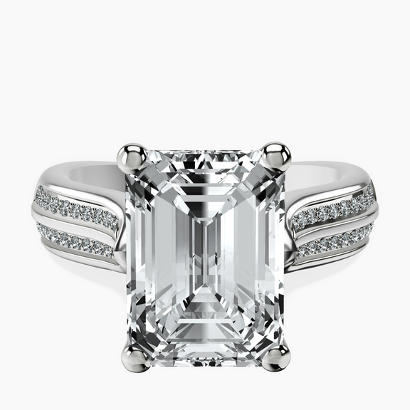 10kt White Gold Sandra Side Stone Lab Diamond Ring front image