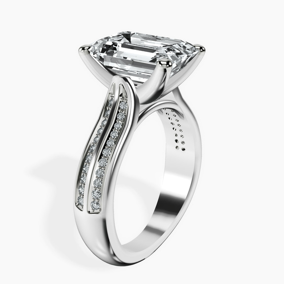 10kt White Gold Sandra Side Stone Lab Diamond Ring standing product image one