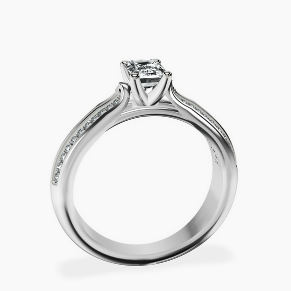 14kt White Gold Sandra Side Stone Lab Diamond Ring side right image one