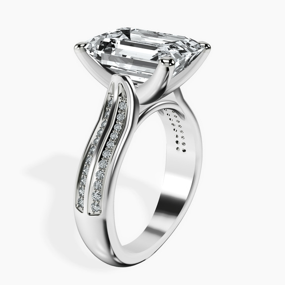 Platinum Sandra Side Stone Lab Diamond Ring standing product image one