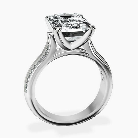 Platinum Sandra Side Stone Lab Diamond Ring side right image one