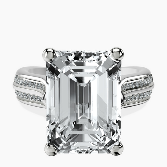 Platinum Sandra Side Stone Lab Diamond Ring front image