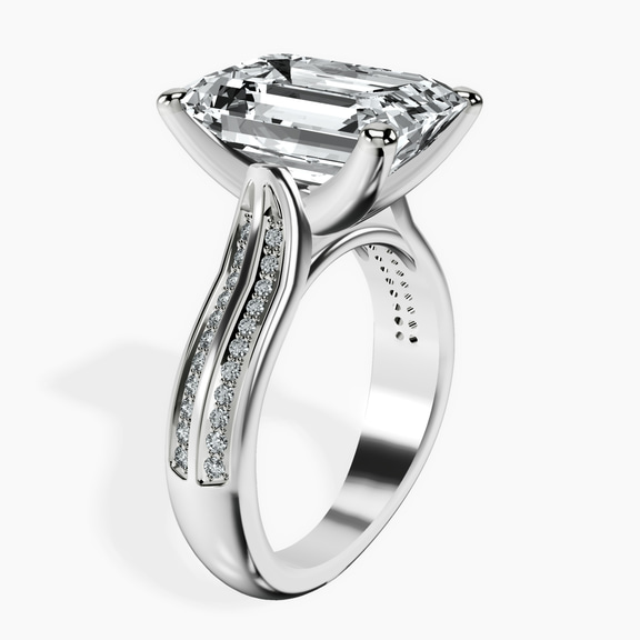 Platinum Sandra Side Stone Lab Diamond Ring standing product image one