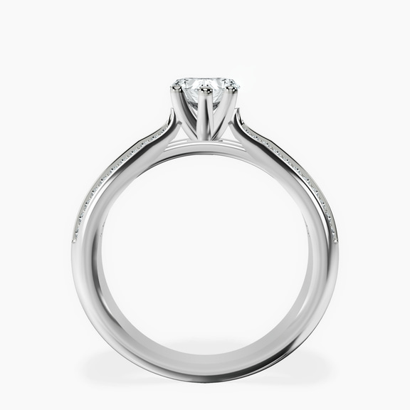 10kt White Gold Sandra Side Stone Lab Diamond Ring side right image one