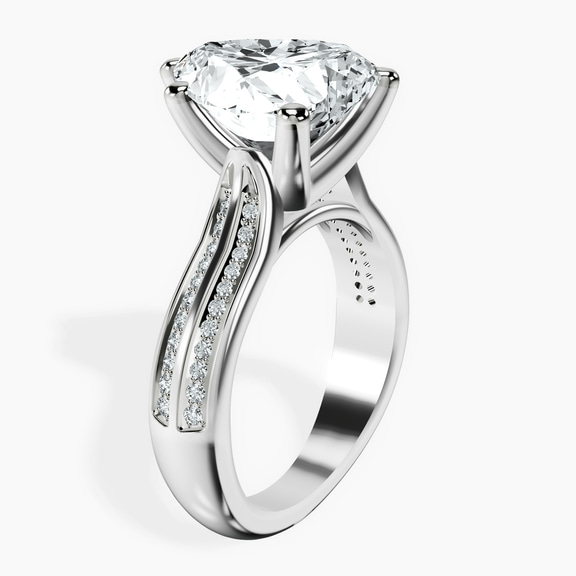 Platinum Sandra Side Stone Lab Diamond Ring standing product image one