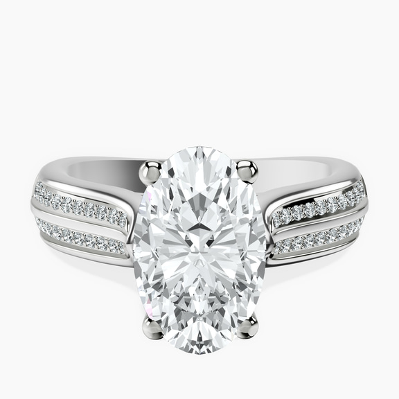 10kt White Gold Sandra Side Stone Lab Diamond Ring front image
