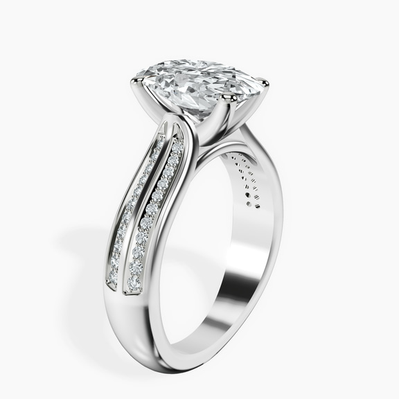 Platinum Sandra Side Stone Lab Diamond Ring standing product image one