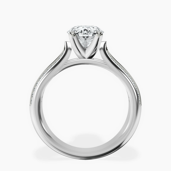Platinum Sandra Side Stone Lab Diamond Ring side right image one