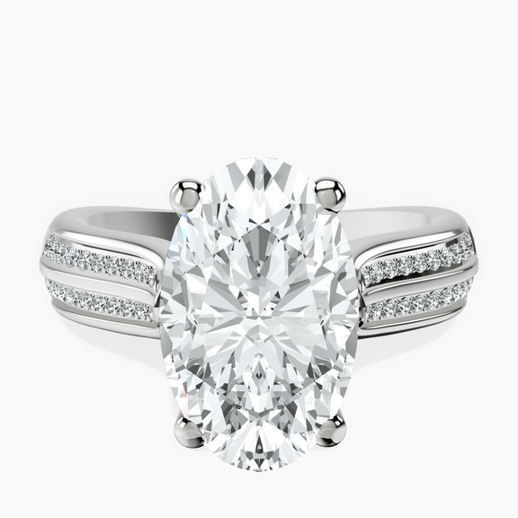 10kt White Gold Sandra Side Stone Lab Diamond Ring front image