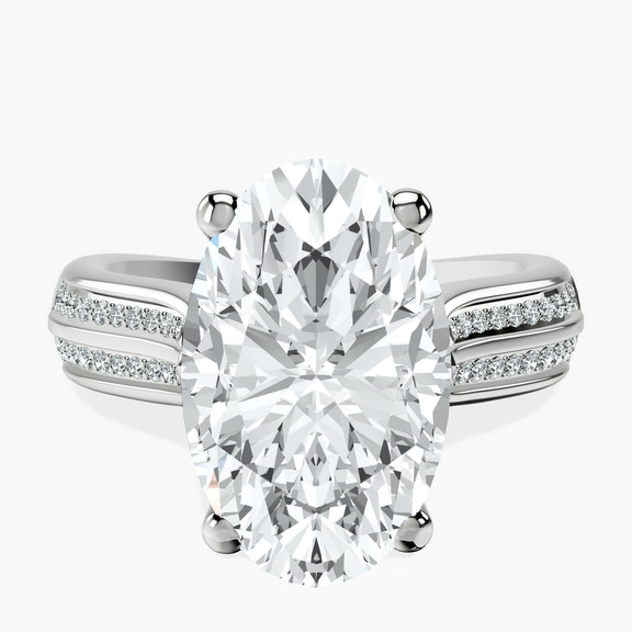 18kt White Gold Sandra Side Stone Lab Diamond Ring front image