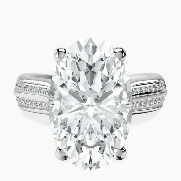 Platinum Sandra Side Stone Lab Diamond Ring front image