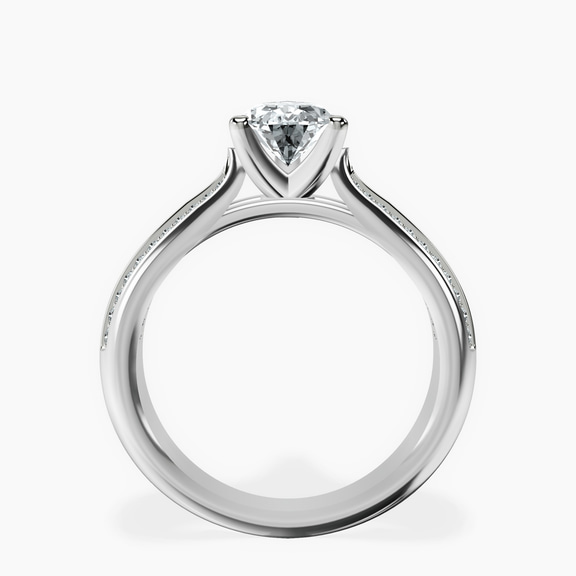 14kt White Gold Sandra Side Stone Lab Diamond Ring side right image one