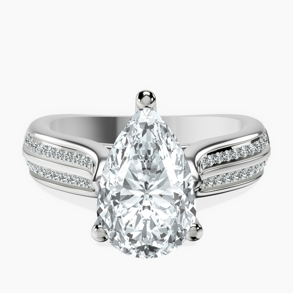 Platinum Sandra Side Stone Lab Diamond Ring front image