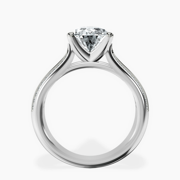 Platinum Sandra Side Stone Lab Diamond Ring side right image one