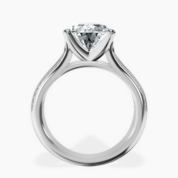 10kt White Gold Sandra Side Stone Lab Diamond Ring side right image one
