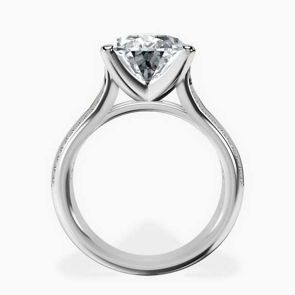 10kt White Gold Sandra Side Stone Lab Diamond Ring side right image one