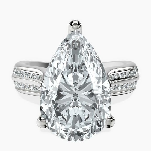 10kt White Gold Sandra Side Stone Lab Diamond Ring front image