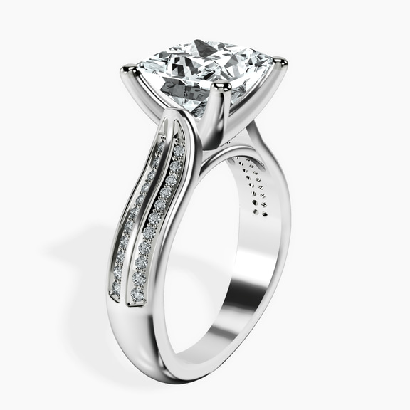 10kt White Gold Sandra Side Stone Lab Diamond Ring standing product image one