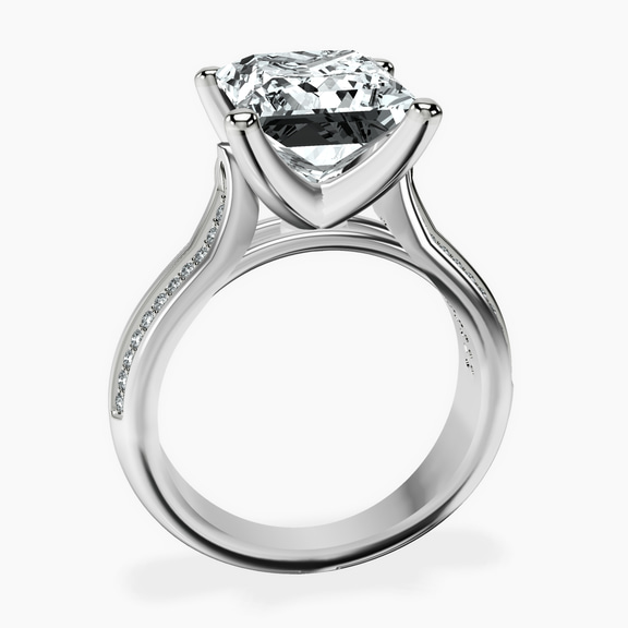 10kt White Gold Sandra Side Stone Lab Diamond Ring side right image one