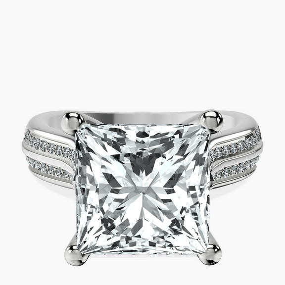 Platinum Sandra Side Stone Lab Diamond Ring front image