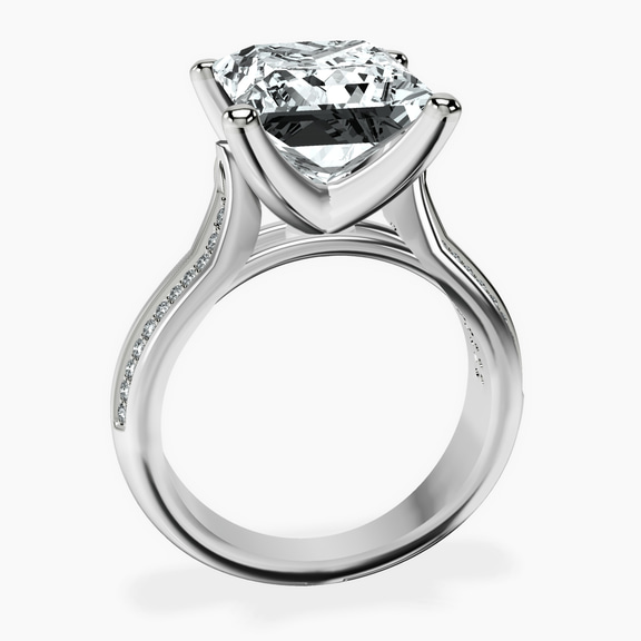 Platinum Sandra Side Stone Lab Diamond Ring side right image one