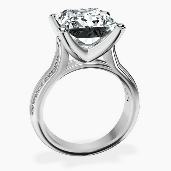10kt White Gold Sandra Side Stone Lab Diamond Ring side right image one