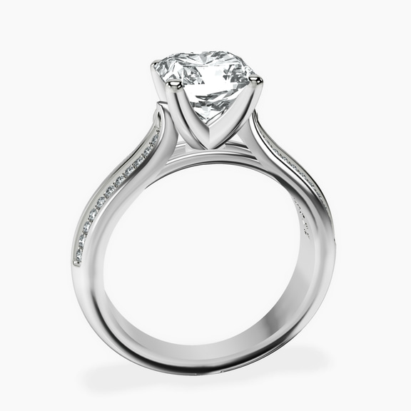 10kt White Gold Sandra Side Stone Lab Diamond Ring side right image one