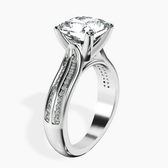 10kt White Gold Sandra Side Stone Lab Diamond Ring standing product image one