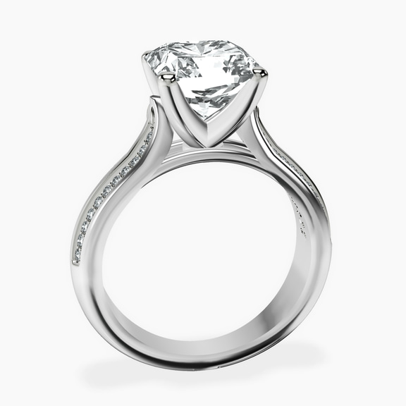 10kt White Gold Sandra Side Stone Lab Diamond Ring side right image one