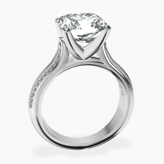 10kt White Gold Sandra Side Stone Lab Diamond Ring side right image one