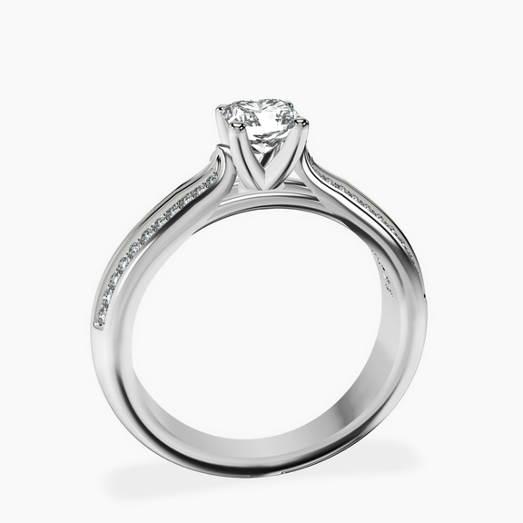 10kt White Gold Sandra Side Stone Lab Diamond Ring side right image one