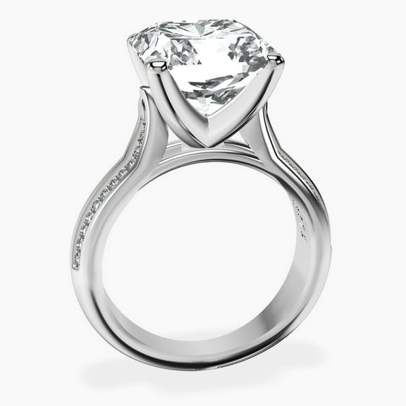 10kt White Gold Sandra Side Stone Lab Diamond Ring side right image one