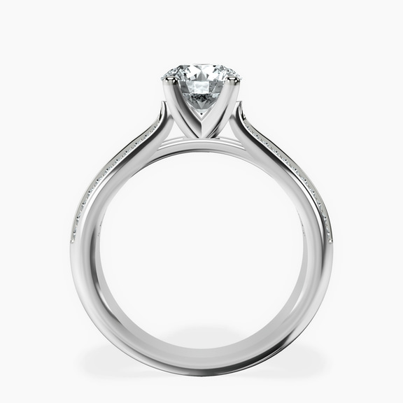 14kt White Gold Sandra Side Stone Lab Diamond Ring side right image one