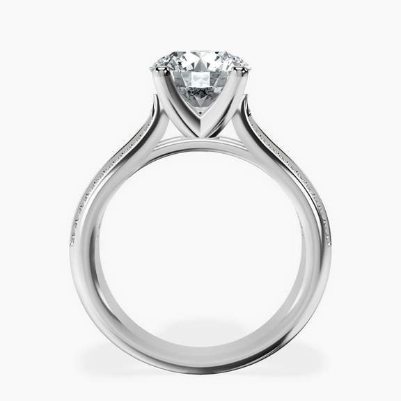 10kt White Gold Sandra Side Stone Lab Diamond Ring side right image one