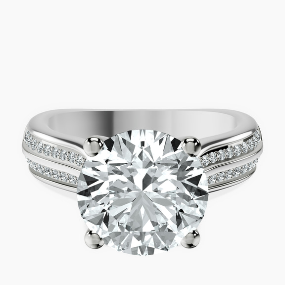 18kt White Gold Sandra Side Stone Lab Diamond Ring front image