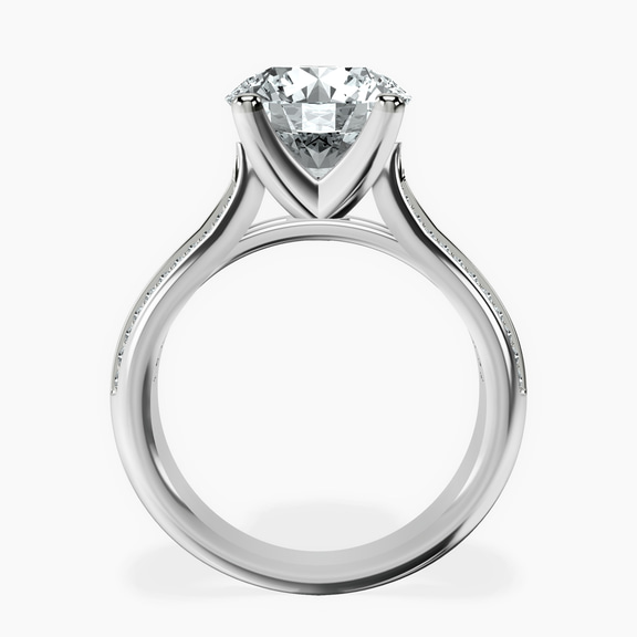 18kt White Gold Sandra Side Stone Lab Diamond Ring side right image one