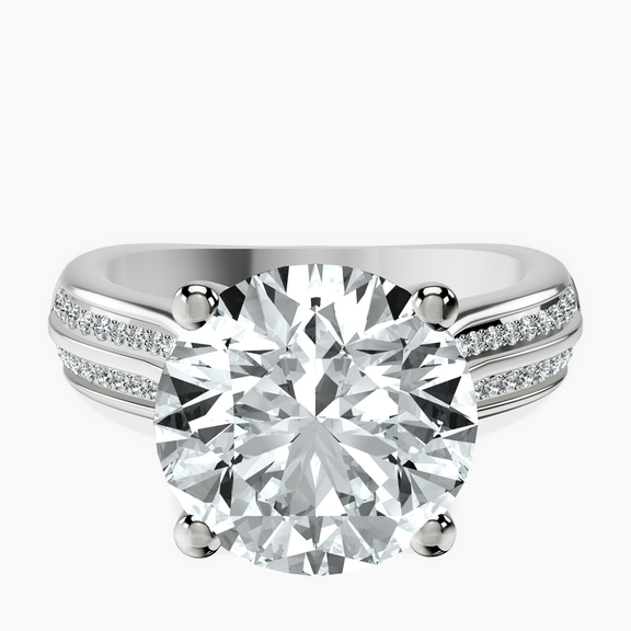 18kt White Gold Sandra Side Stone Lab Diamond Ring front image