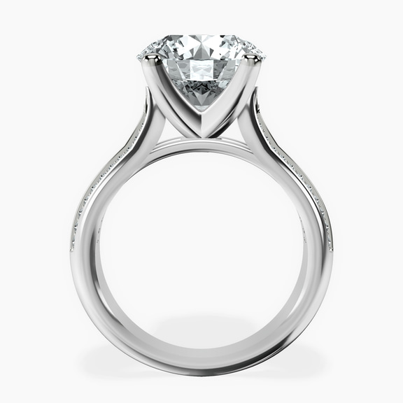 18kt White Gold Sandra Side Stone Lab Diamond Ring side right image one