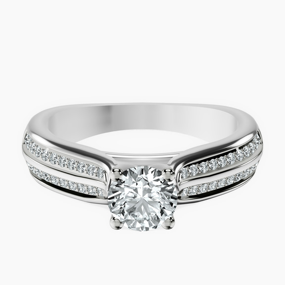 Platinum Sandra Side Stone Lab Diamond Ring front image